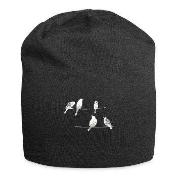 Oiseaux oiseaux - J'aime les oiseaux - Bonnet en jersey - charbon - Devant