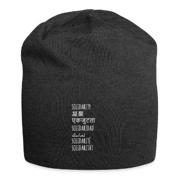 Solidarity cohesion community gift - Jersey Beanie - charcoal grey - Front