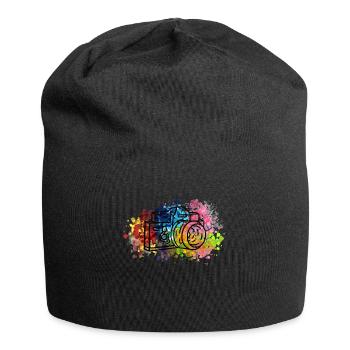 Bunte Kamera - Farbexplosion Fotograf Geschenk - Jersey-Beanie - Schwarz - Vorne