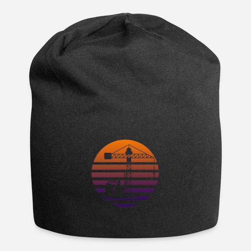 Kran - Jersey-Beanie - Schwarz