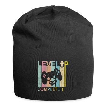 Level Up Complète 1 mariage Anniversary joueur - Bonnet en jersey - noir - Devant