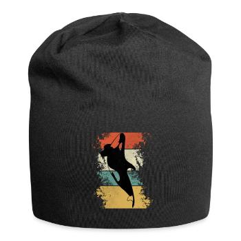 Vintage Retro Killer Whale Art 80s Orca Whale Old - Jersey Beanie - black - Front