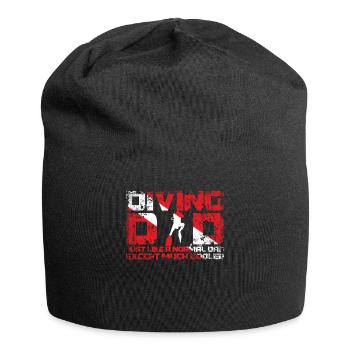 Diving Dad Lustiges Taucher Geschenk Papa Vatertag - Jersey-Beanie - Schwarz - Vorne