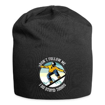 Snowboarder Sports d’hiver Snowboard Drôle de sort - Bonnet en jersey - noir - Devant