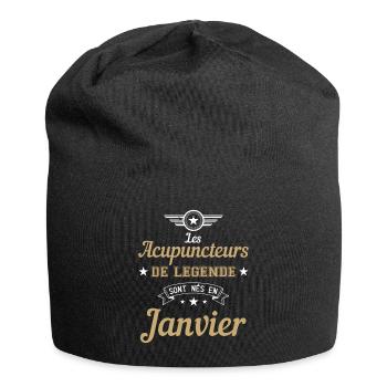 Les Acupuncteurs De Légende Sont Nés En Janvier - Bonnet en jersey - noir - Devant