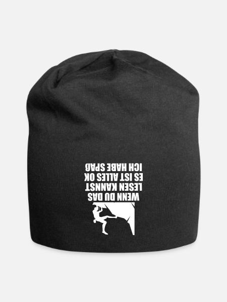 Klettern Wenn du das lesen kannst es ist alles ok - Jersey-Beanie - Schwarz