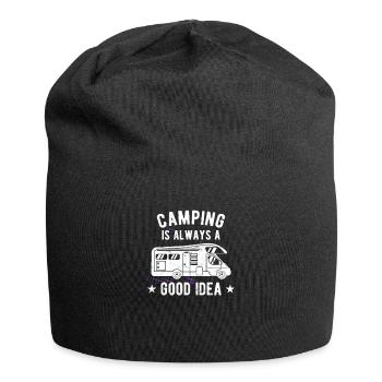 motorhome funny campsite motif motorhome - Jersey Beanie - black - Front