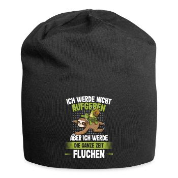 Nicht aufgeben nur die ganze Zeit Fluchen - Läufer - Jersey-Beanie - Schwarz - Vorne