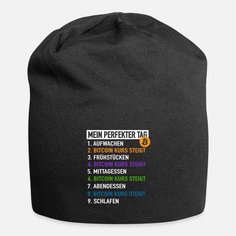 Bitcoin Mein Perfekter Tag - Bitcoin Kurs Steigt - Jersey-Beanie - Schwarz
