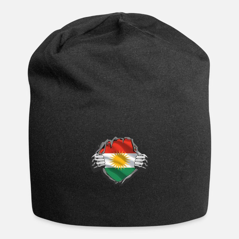 Kurdistan Kurde Kurden Kurdisch Geschenk - Jersey-Beanie - Schwarz