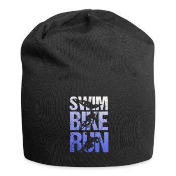 Triathlon Triathlète Course Natation Vélo Motif - Bonnet en jersey - noir - Devant