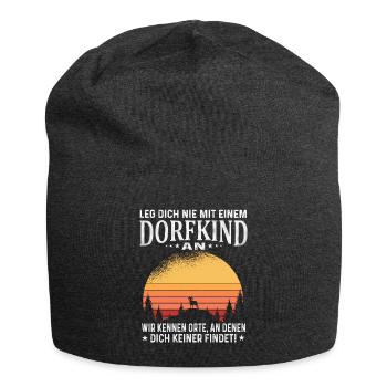 Dorfkind Landwirt Dorf Sprüche Geschenk - Jersey-Beanie - Anthrazit - Vorne