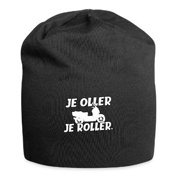 Motorroller Roller Rollerfahrer Geschenk - Jersey-Beanie - Schwarz - Vorne