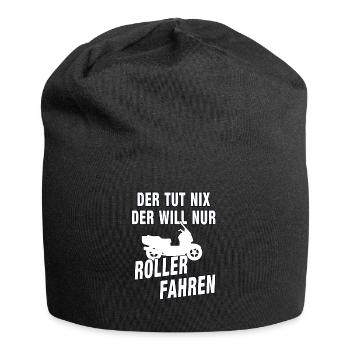 Motorroller Roller Rollerfahrer Geschenk - Jersey-Beanie - Schwarz - Vorne