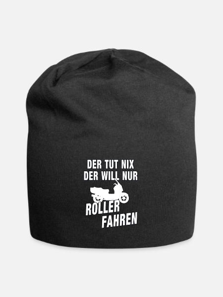 Motorroller Roller Rollerfahrer Geschenk - Jersey-Beanie - Schwarz
