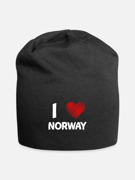 Norwegen - Jersey-Beanie - Schwarz