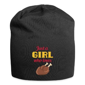 maedchen liebt huhn - Jersey-Beanie - Schwarz - Vorne