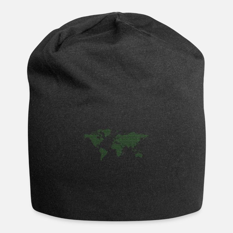 Binärcode Binär Weltkarte Welt Code - Jersey-Beanie - Schwarz