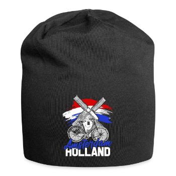 Netherlands Tshirt Holland Amsterdam Gift Flag - Jersey Beanie - black - Front