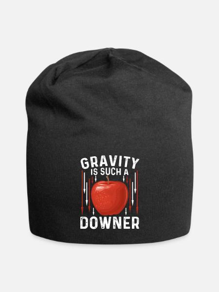 Gravity Is Such A Downer Funny Physicist Gift - Jersey Beanie - black