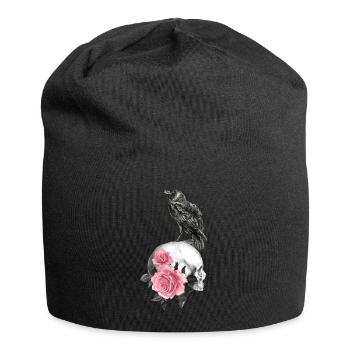 Corbeau Gothik goth mort mort Skull Punk - Bonnet en jersey - noir - Devant