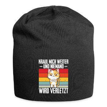 Kraul Mich Weiter Lustiger Katzen Spruch Kätzchen - Jersey-Beanie - Schwarz - Vorne