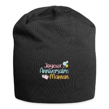 Joyeux anniversaire maman - Bonnet en jersey - noir - Devant