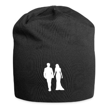 Hochzeit - Jersey-Beanie - Schwarz - Vorne