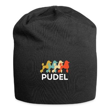Pudel Zwergpudel Königspudel Mittelpudel - Jersey-Beanie - Schwarz - Vorne
