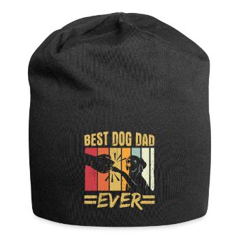 Meilleur chien canin père papa papa jamais cadeau rétro - Bonnet en jersey - noir - Devant