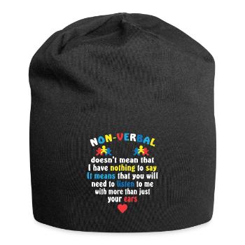 Non verbal Means That You Will Need Listen To Me - Jersey-Beanie - Schwarz - Vorne