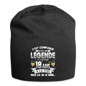 Anniversaire 18 ans Cadeau Anniv Humour Fille - Bonnet en jersey - noir - Devant