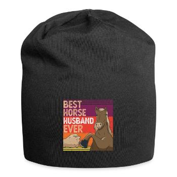 Bester Pferde-Ehemann aller Zeiten Lustiger Vintage-Pferdeliebhaber - Jersey-Beanie - Schwarz - Vorne