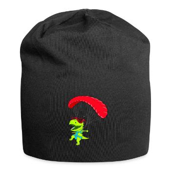 Lustiger Hanggleiter Dinosaurier Paraglider Flug - Jersey-Beanie - Schwarz - Vorne
