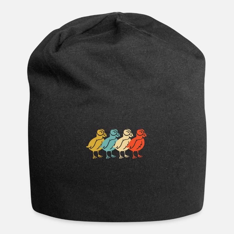 Design vintage rétro macareux - Bonnet en jersey - noir