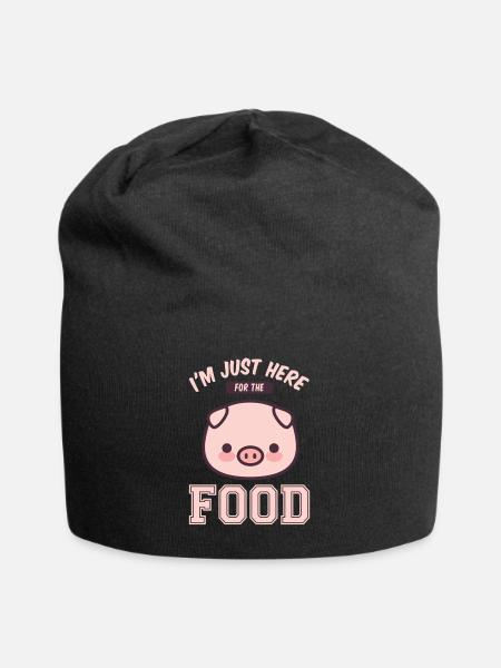 schweineessen - schwein design - Jersey-Beanie - Schwarz