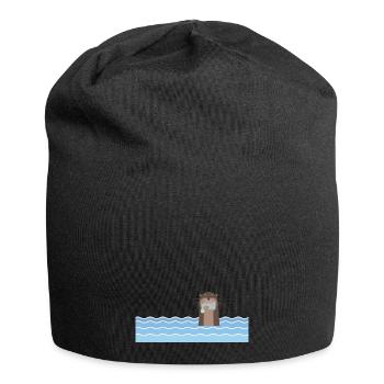 Otter Love Each Otter niedlich Tier Geschenkidee - Jersey-Beanie - Schwarz - Vorne