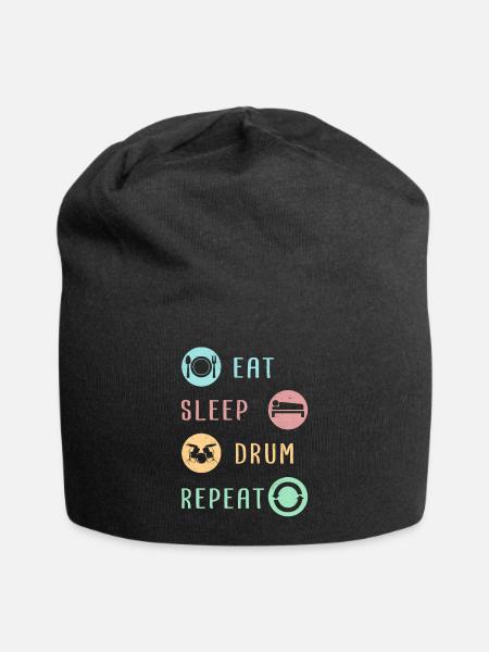 Drummer drummer drummer gift drummer - Jersey Beanie - black