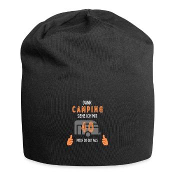 Camping, 40. Geburtstag, Geschenk, Geschenkidee, - Jersey-Beanie - Schwarz - Vorne