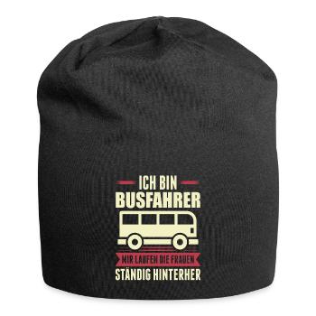 Busfahrer Geschenk Bus Busfahren Linienbus - Jersey-Beanie - Schwarz - Vorne