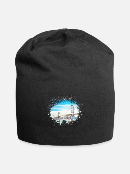 Es zeigt die Golden Gate Bridge Design - Jersey-Beanie - Schwarz