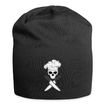 Chefs Hat Skull Barbeque Smoker Skeleton Cook Gift - Jersey Beanie - black - Front