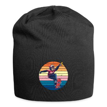 Monkey gorilla skateboard fear - Jersey Beanie - black - Front