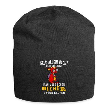 Baby Dragon Money And Reading Books - Jersey Beanie - charcoal grey - Front