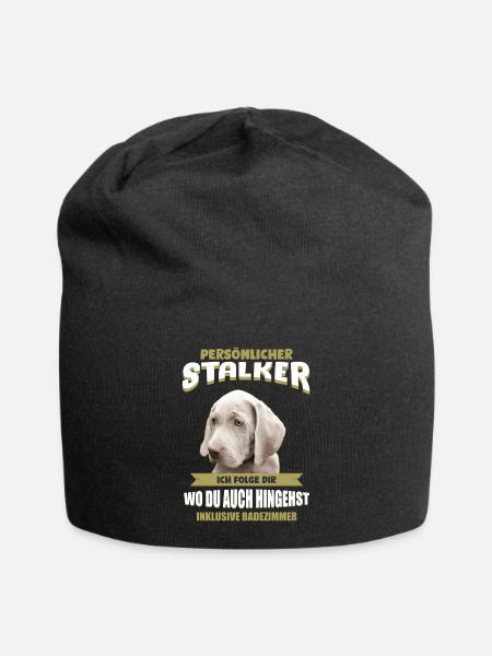 Weimaraner Tshirt - Weimaraner Hund Shirt - Jersey-Beanie - Schwarz