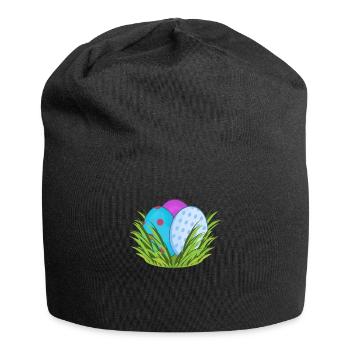 Easter Easter eggs Easter nest - Jersey Beanie - black - Front