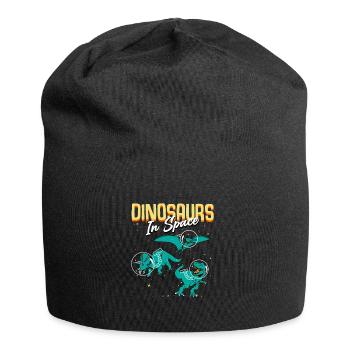 dinosaure dans l'espace - Bonnet en jersey - noir - Devant