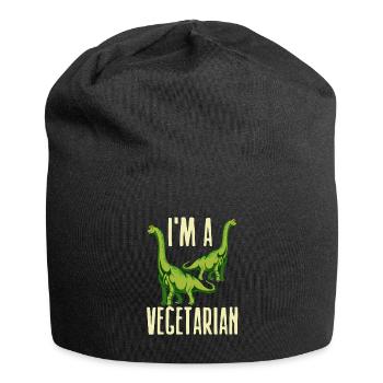 Dino végétarien - Bonnet en jersey - noir - Devant