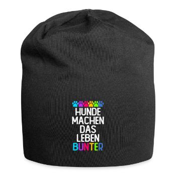 Hunde machen das Leben bunter - Jersey-Beanie - Schwarz - Vorne
