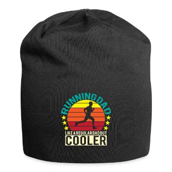 Retro Vater Joggen Papa Rennen Geschenk - Jersey-Beanie - Schwarz - Vorne